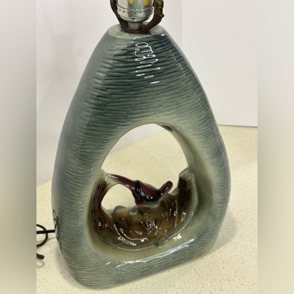 Vintage 1950s MCM Texans Inc Ceramic Teardrop Double Illuminated Table Lamp - Picture 12 of 13